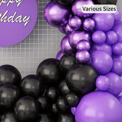 Purple Balloon Garland & Metallic Silvery Balloon Arch Kits