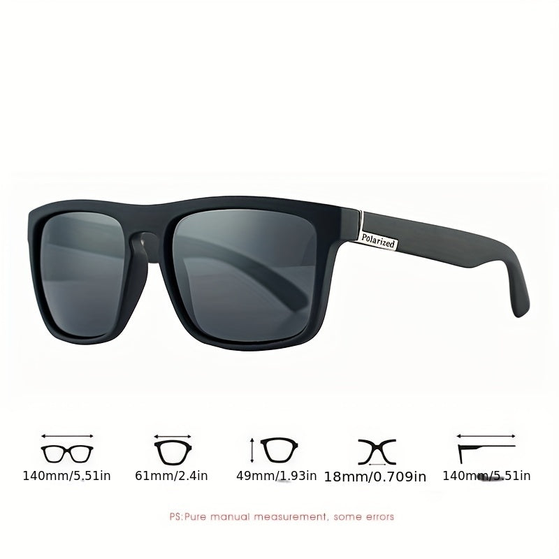 Vintage Square Frame Polarized Sunglasses for Men & Women