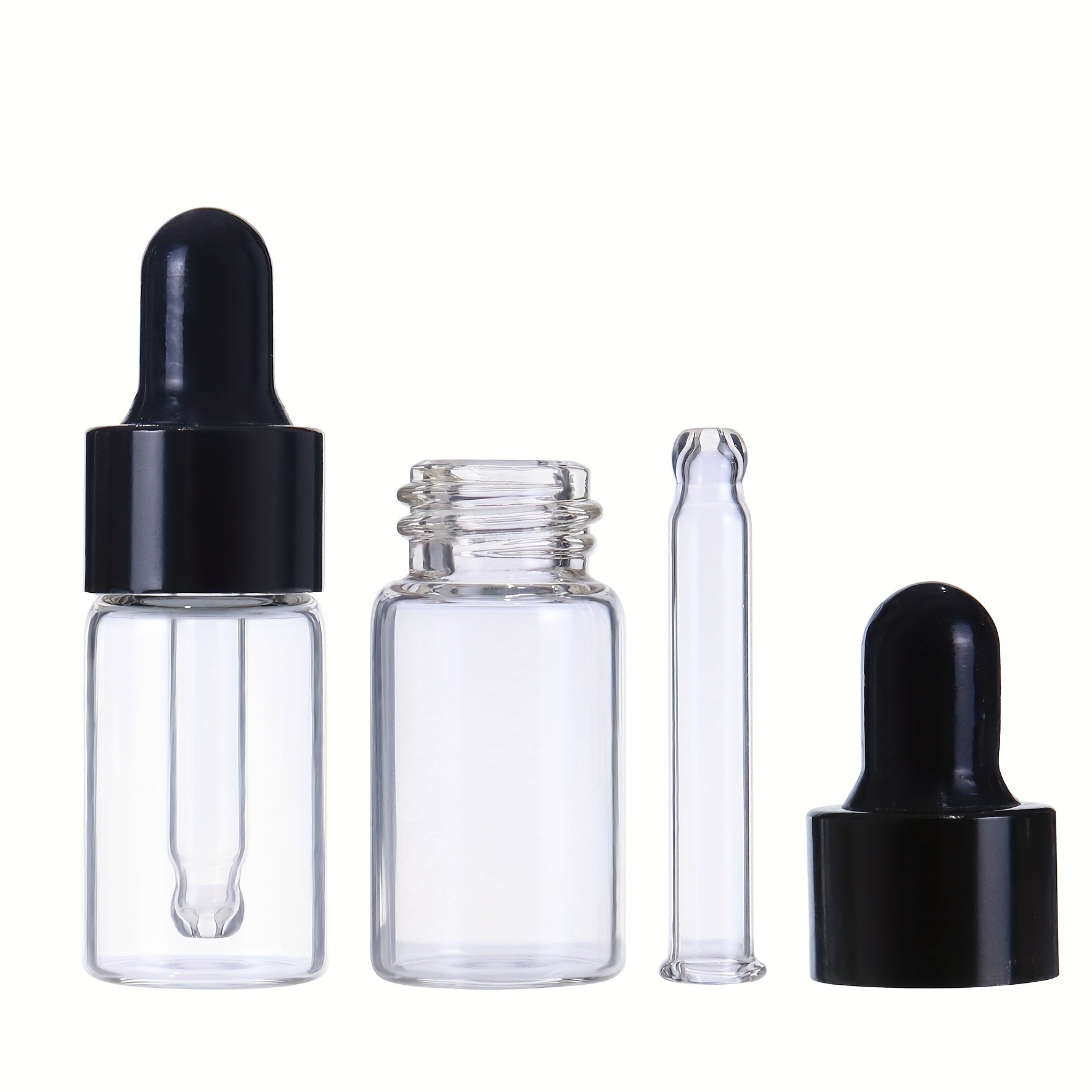 6pcs Glass Mini Dropper Bottles Essential Sample Vial Caps Tiny Perfume Jars