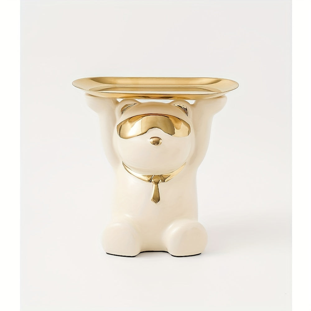 Ceramic Bear Jewelry Tray Sunglasses Bear Storage Decoration Tray