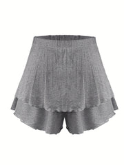 Casual Two Piece Set: Ruched Tube Top & Shorts