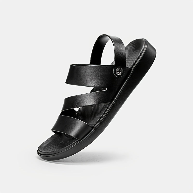 LUOFU Men's Non Slip Summer Sandals Flat Open Toe Minimalist Style
