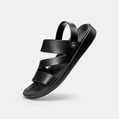 LUOFU Men's Non Slip Summer Sandals Flat Open Toe Minimalist Style