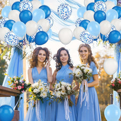 61pcs Bule Confetti Metal Latex Balloon Set for Various Celebrations