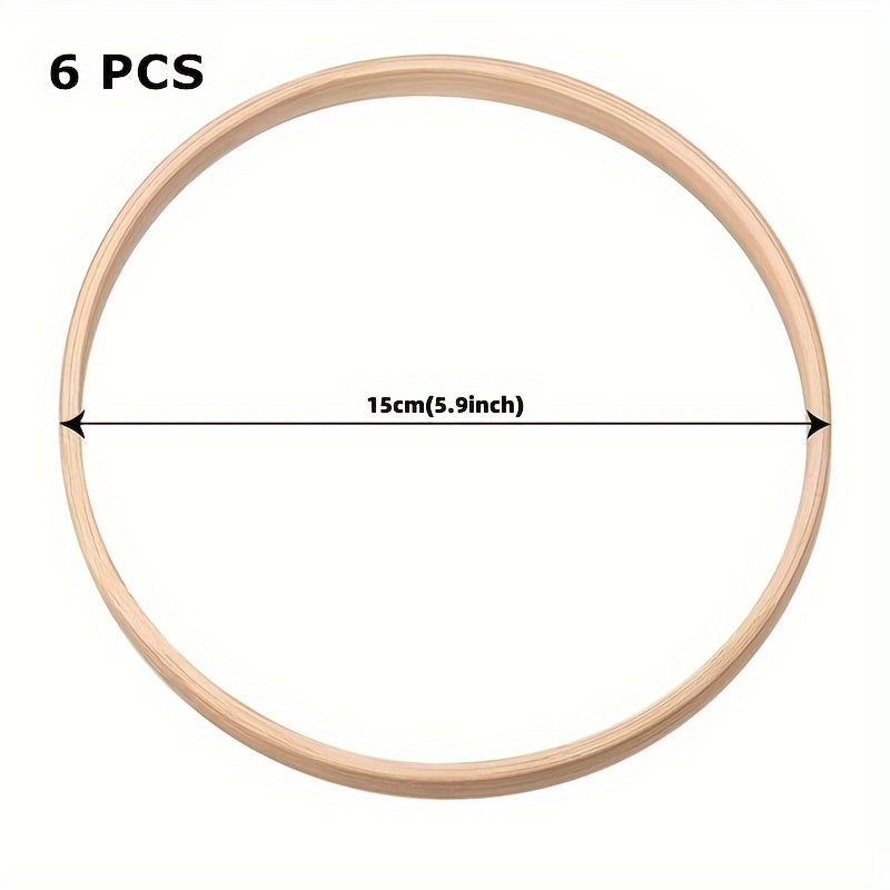 6pcs Dream Catcher Bamboo Circle DIY Craft Supplies