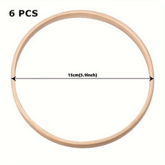 6pcs Dream Catcher Bamboo Circle DIY Craft Supplies