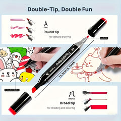 Artist Marker Set Dual Tip Sketching Art Markers