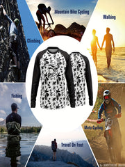 Men's Helmet Pattern Cycling Jersey Long Sleeve Shirt