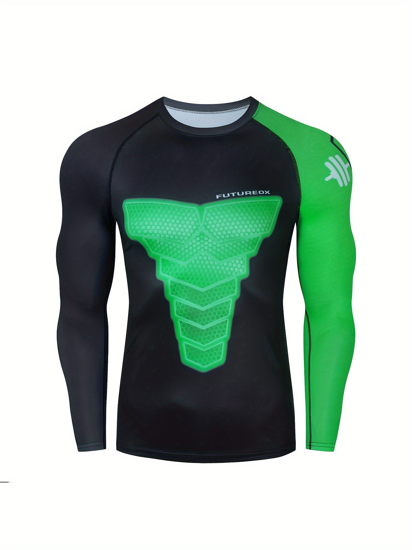 Men's Geometric Compression Shirt & Pants Set for Hiking Jogging