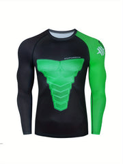 Men's Geometric Compression Shirt & Pants Set for Hiking Jogging