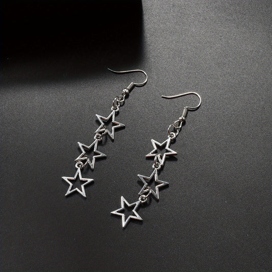 Minimalist Star Tassel Earrings Holiday Birthday Gift For Girls