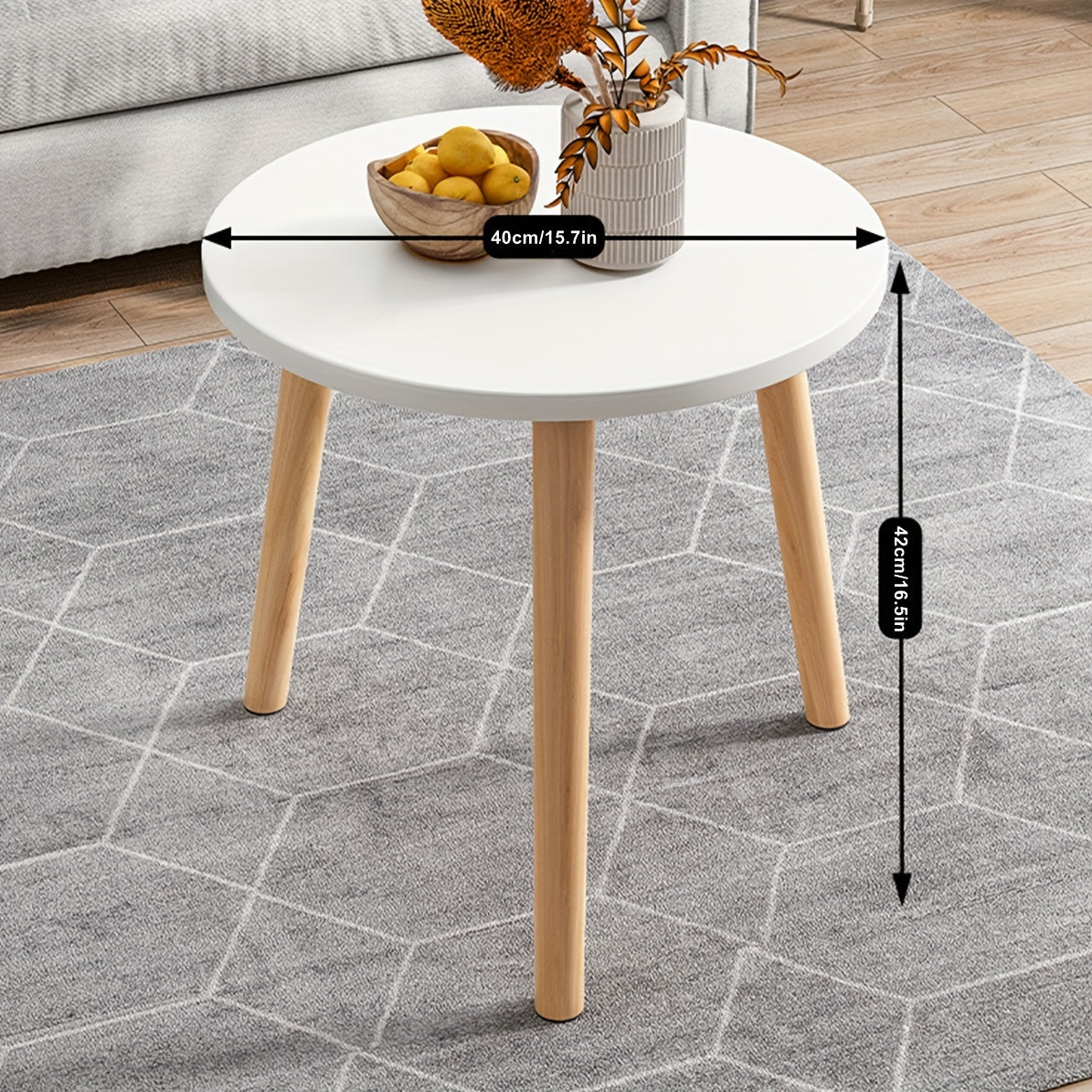 Small Round Coffee Snack Table Portable Space Saving 3 Feets Side End Table