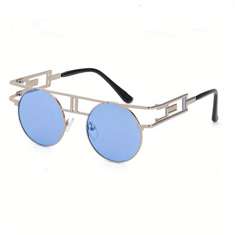 Men's Vintage Steampunk Round Frame Sunglasses