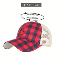 Print Mesh Ponytail Trucker Hat Hip Hop Baseball Cap Lightweight Dad Hat