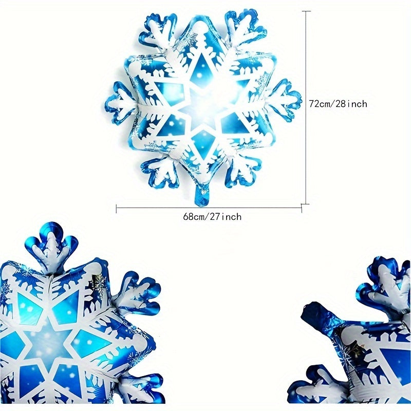 5pcs Large Snowflake Foil Balloons Christmas Winter Party Supplies