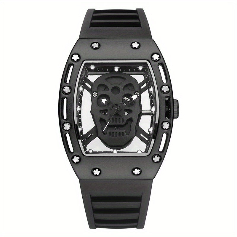 Men's Skull Hollow Quartz Watch Large Dial