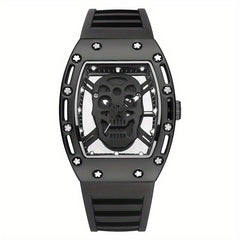 Men's Skull Hollow Quartz Watch Large Dial