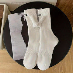 2pair Mid Tube Socks w/ Magnetic Suction for Couple