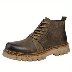 Men's Vintage Style Service Boots Casual Lace up Walking Shoes