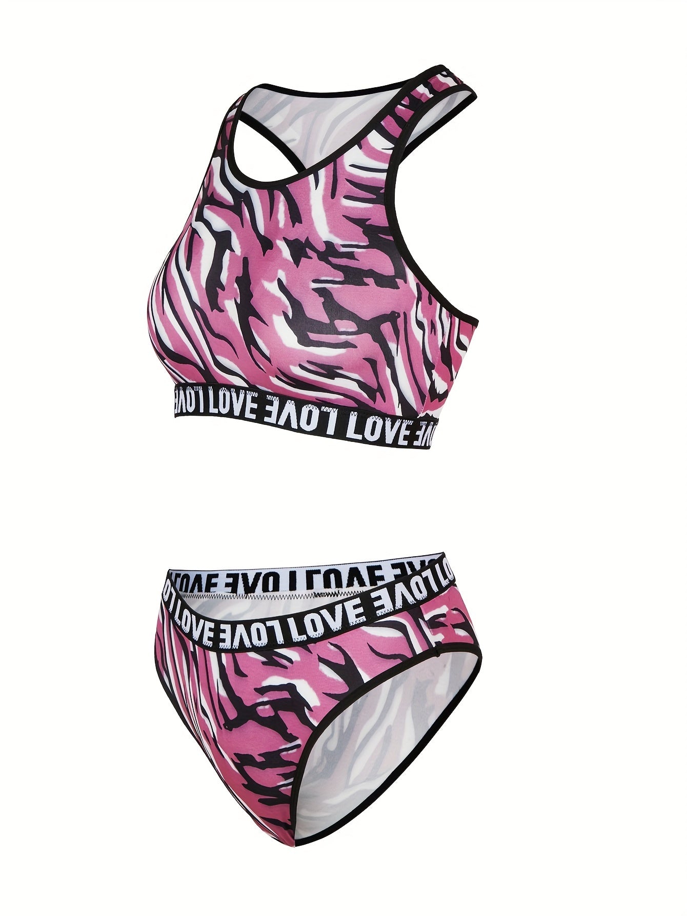 Letter Print Bra & Panties Set