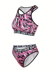 Letter Print Bra & Panties Set