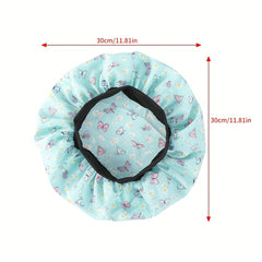 Butterfly Print Satin Bonnet Solid Night Cap Soft Hair Bonnet