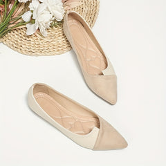 Women's Colorblock Ballet Flats Soft Sole Slip On Shoes