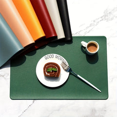 4Pcs PU Leather Placemat - Easy to Clean, Waterproof, Heat Insulation Pad