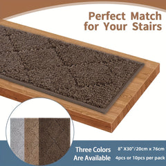 10pcs Soft Stair Treads Non Slip Carpet Mat 30inX8in 76cmX20cm Indoor Stair Runn
