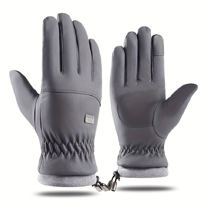 Windproof Waterproof Velvet Thickened Warm Gloves Touch Screen