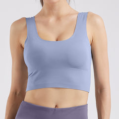 Sexy U Neck Wide Straps Sleeveless Crop Top