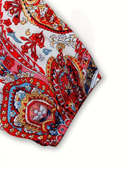 Ethnic Print Boho Elastic Waist Long Pants Women's Clothing