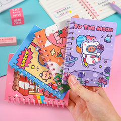Cartoon Magnetic Buckle Coil Mini Pocket Notepad Stationery Notebook
