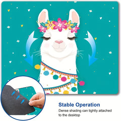 Alpaca Mouse Pad Girly Animal Waterproof Non Slip Rubber Base