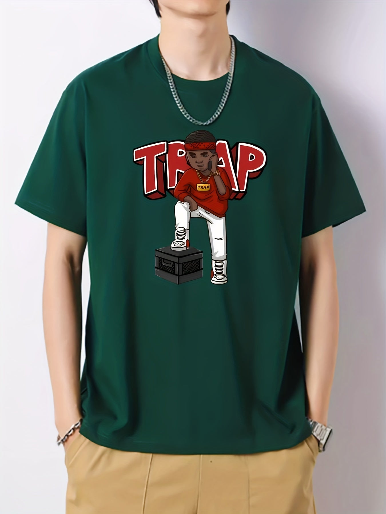 Stylish Boy Print Men's Graphic Crew Neck Active T shirt