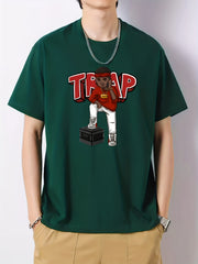 Stylish Boy Print Men's Graphic Crew Neck Active T shirt