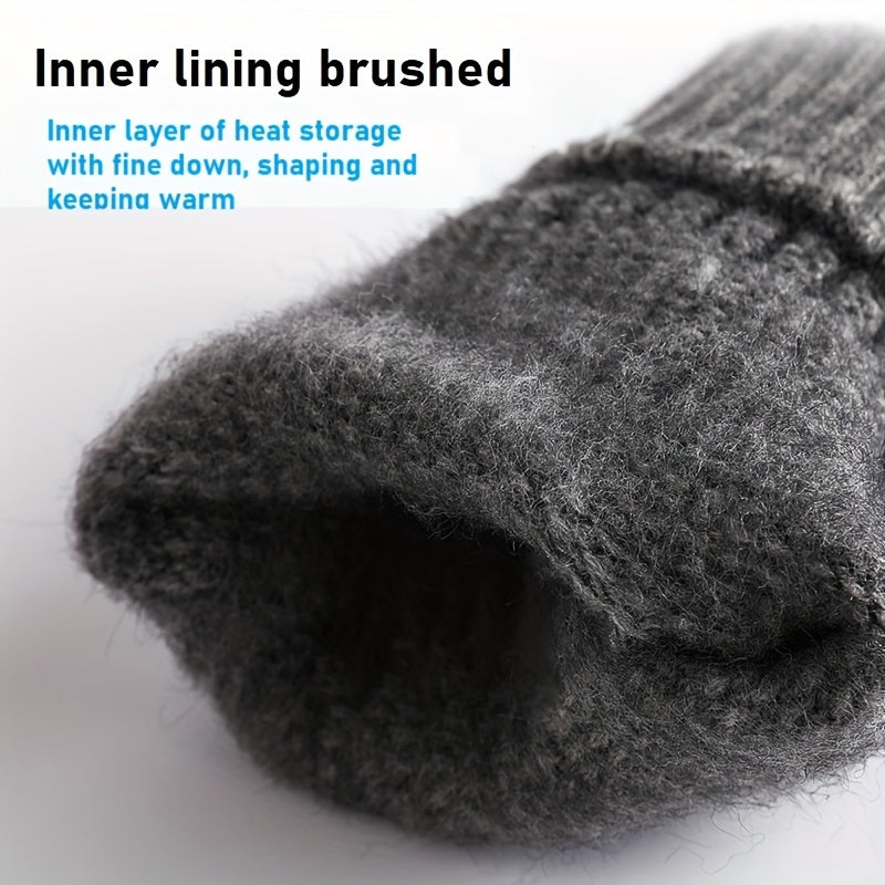 Winter Warm Knitted Gloves Thickened & Velvet Touch Screen Gloves