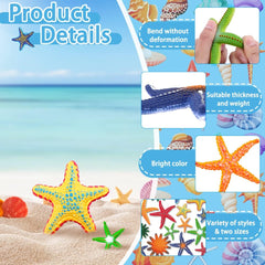 7pcs Soft Rubber Starfish Toys Colorful Beach & Pool Playset for Kids 3