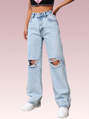Washed Wide Legs Jeans Women's Denim Jeans