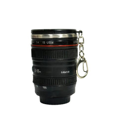 Camera Lens Cup 50ml Mini Coffee Mug Stainless Steel Double Wall with Chain