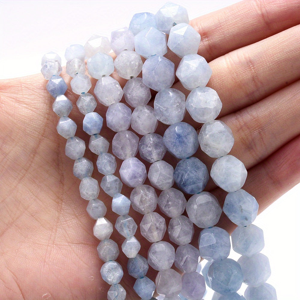 6 8 10mm Faceted Natural Stone Beads for DIY Jewelry Making