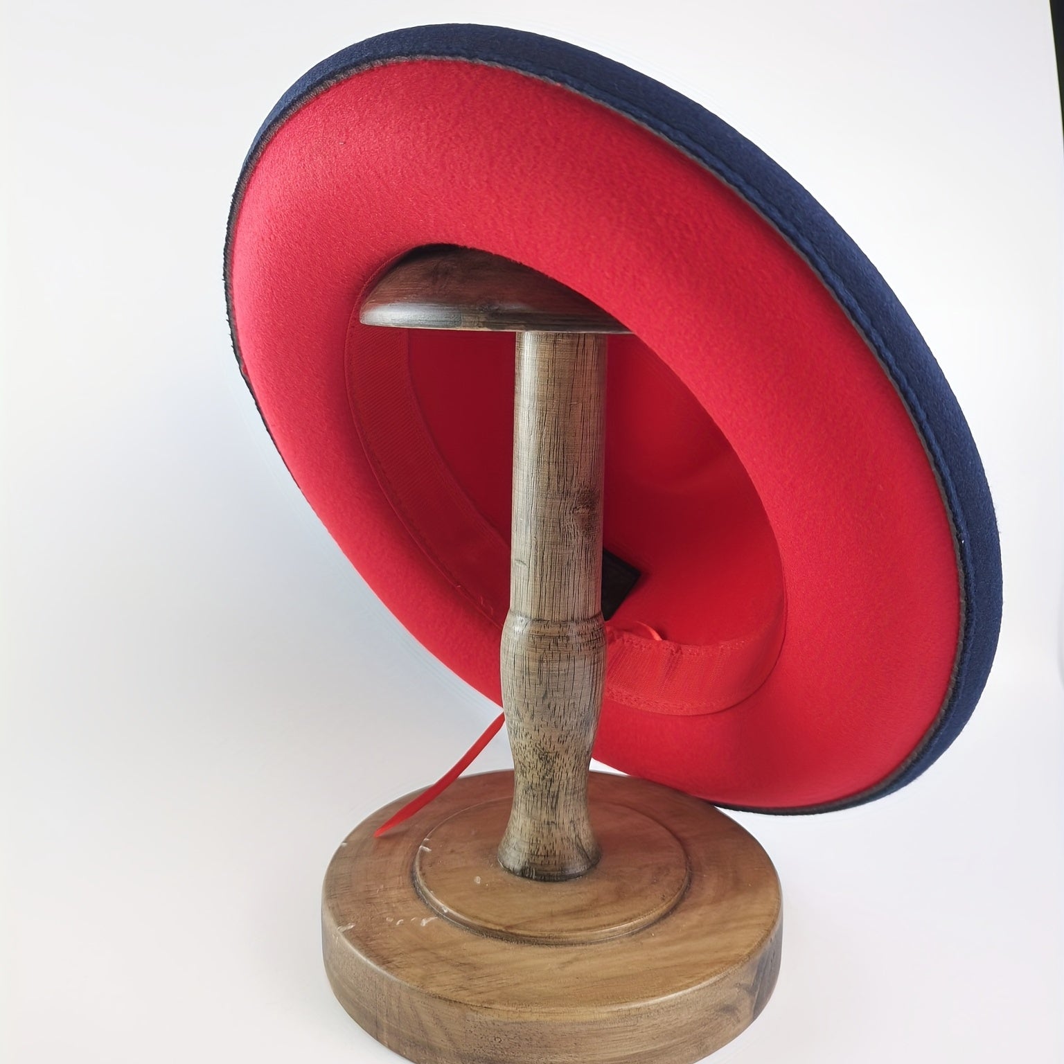 Mens Retro Red Wide Brim Fedora Sun Screen Hat