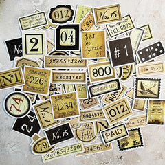 95pcs Vintage Number Label Tag Scrapbook Stickers