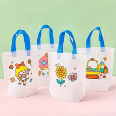 8pcs Japanese Style DIY Graffiti Art Tote Bags Hand Painted Document Holders