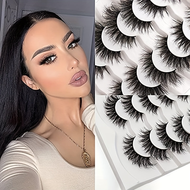 7 Pairs Fluffy Faux Mink Lashes for Daily Party Makeup