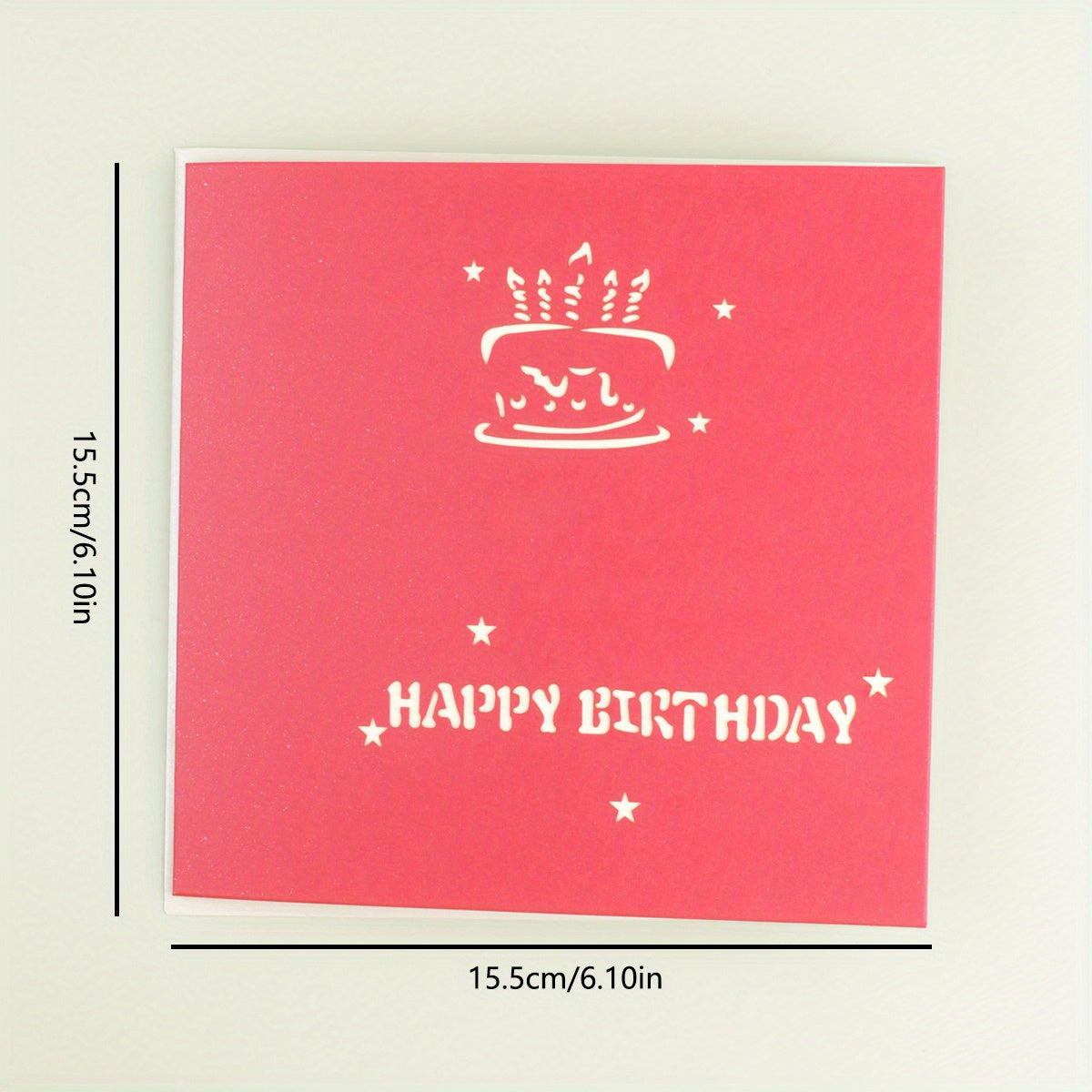 3D Birthday Candle Cake Greeting Card Gift Postcard