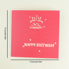 3D Birthday Candle Cake Greeting Card Gift Postcard