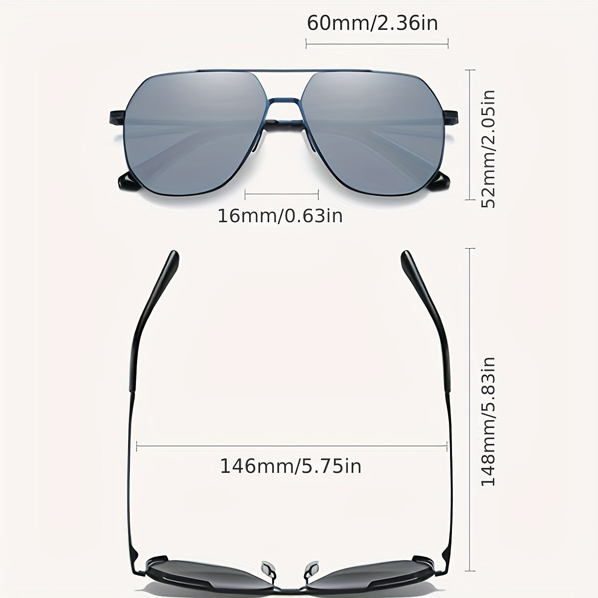 Photochromic Double Bridge Aviator Sunglasses for Men Women UV400