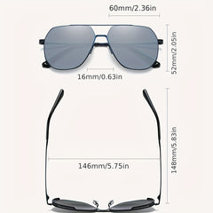 Photochromic Double Bridge Aviator Sunglasses for Men Women UV400