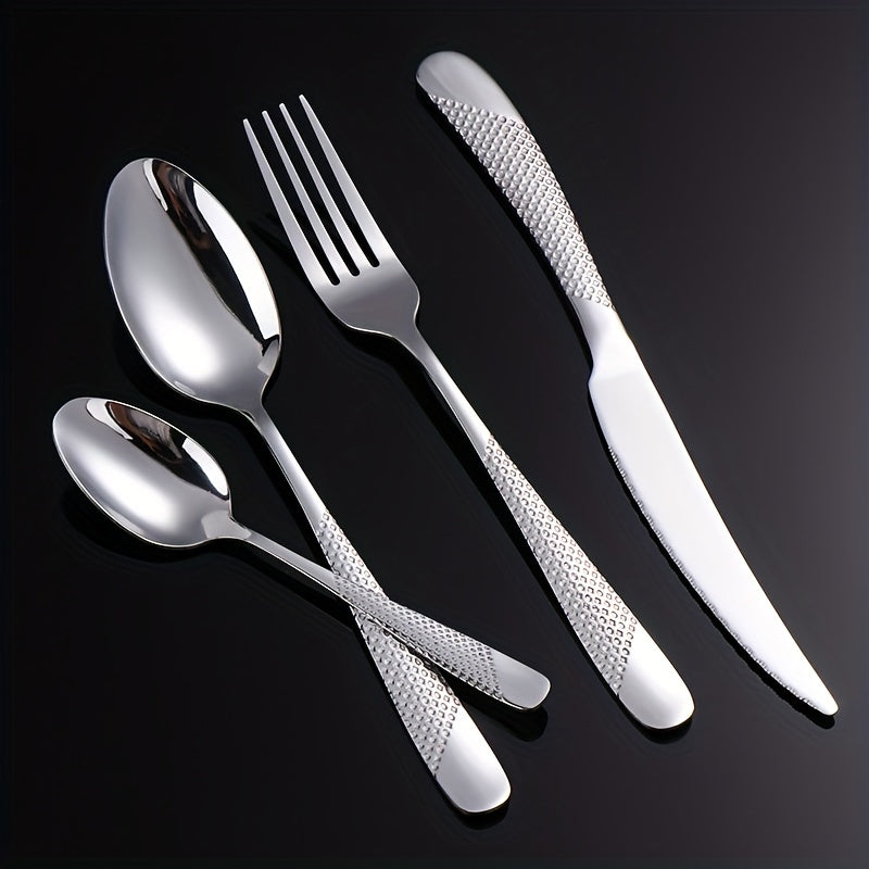 24pcs Stainless Steel Star Cutlery Set for Hotel and Restaurant Use
